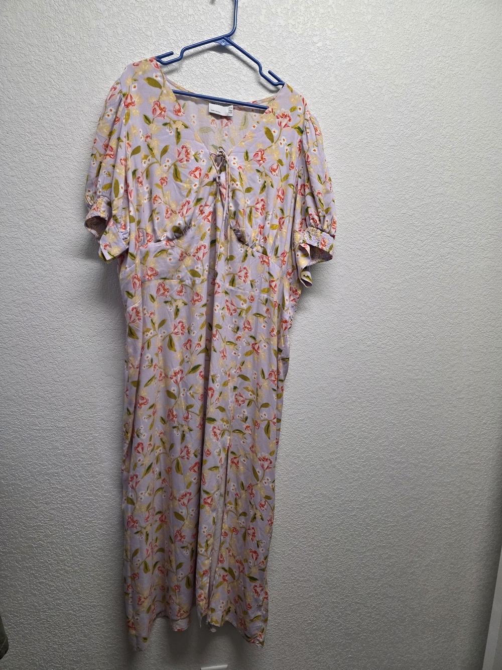 ASOS Curve Floral Lavender Tie-Front Dress Size 24